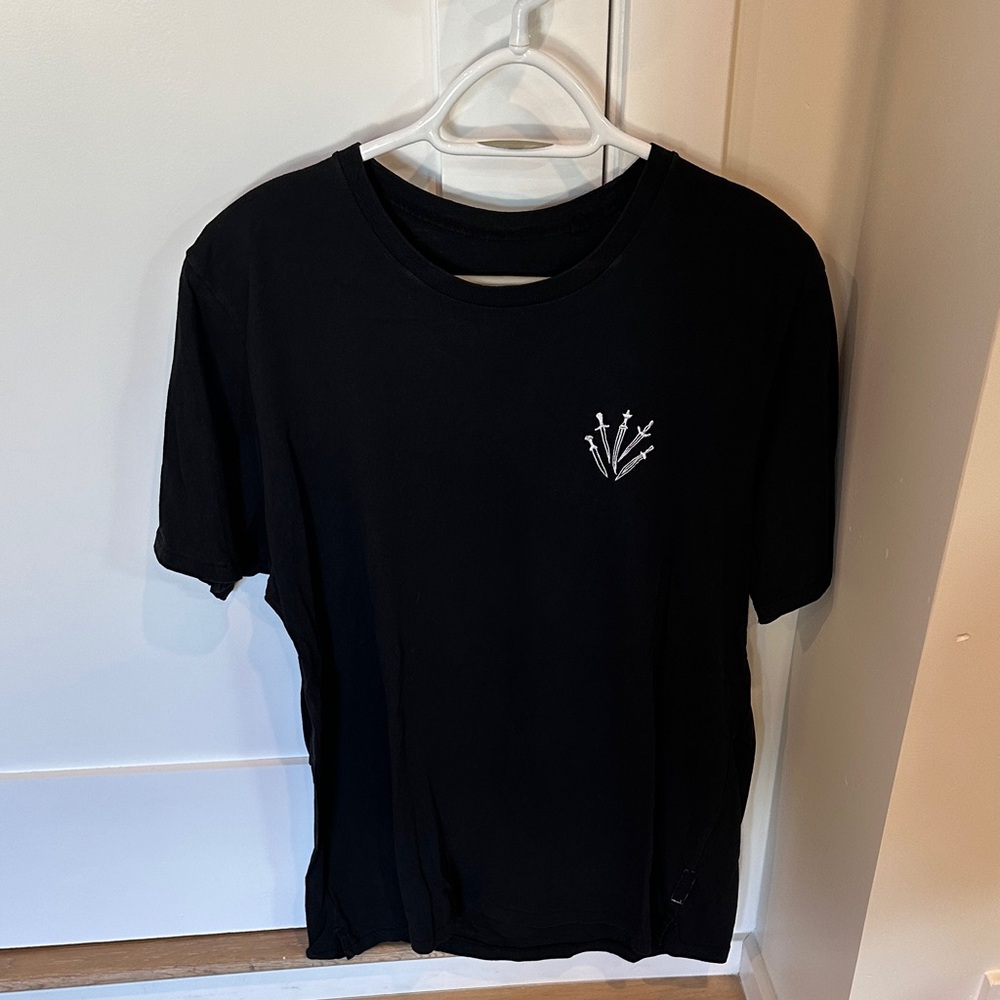 rag & bone Black Short Sleeve Tee with Knife Graphic